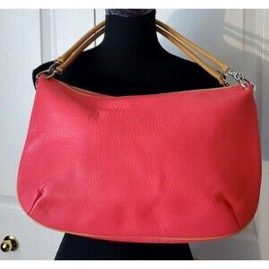 Maxx New York Pink Pebbled Leather Purse Shoulder Bag Double Handle Handbag EUC